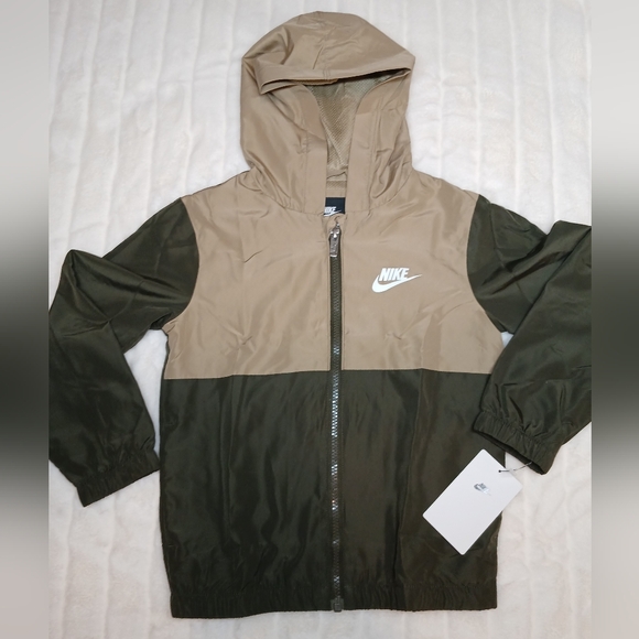 Nike Other - Nike Boys Dri-Fit Windbreaker Jacket | Cargo Khaki Tan | Size 6 | NWT